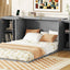 Full Size Murphy Bed with Shelves and USB Ports - Gray