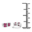 Boucles d'oreilles en rubis remplis de verre de 3,20 carats en argent sterling