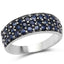 Bague en argent sterling avec saphir bleu véritable de 1,70 carat