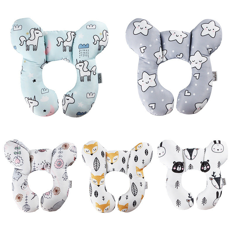 Baby head protection U-shaped pillow stroller fixed head pillow car seat sleeping protection head and neck pillow - Korvel