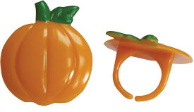Halloween/Thanksgiving Puffy Pumpkin Rings - 144 Pack