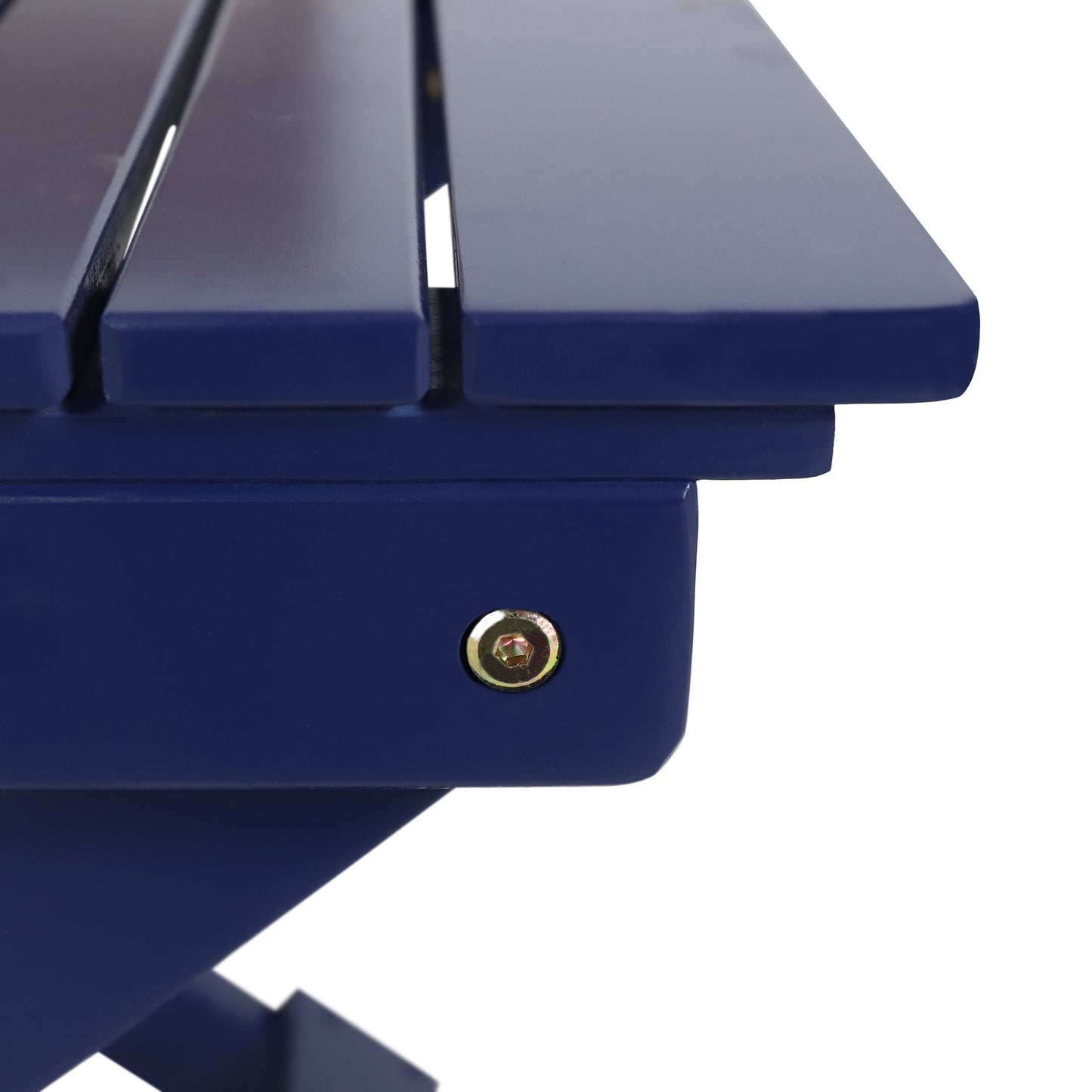 Outdoor Folding Wooden Side Table, Navy Blue, 15"D x 22.75"W x 18.25"H - Korvel