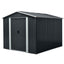 8ft x 10ft Outdoor Metal Storage Shed with Floor Base Black - Korvel