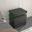 Modern Black LED Nightstand with Led Lights Bedside table with 2 High Gloss Drawers for Bedroom - Korvel
