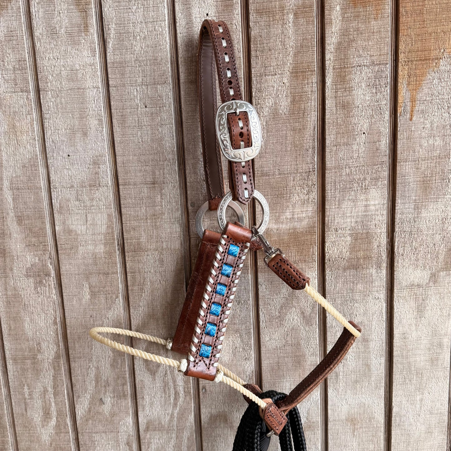 Deluxe Leather Rope Nose Halter with Tassels - Korvel