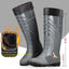 Bottes de pluie en caoutchouc pour hommes, mi-mollet, avec doublure en polaire