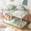 Twin over Twin Metal Bunk Bed, Low Bunk Bed with Ladder Silver - Korvel