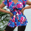 Floral Print Bandeau V Neck 2 Piece Swimsuit for Women