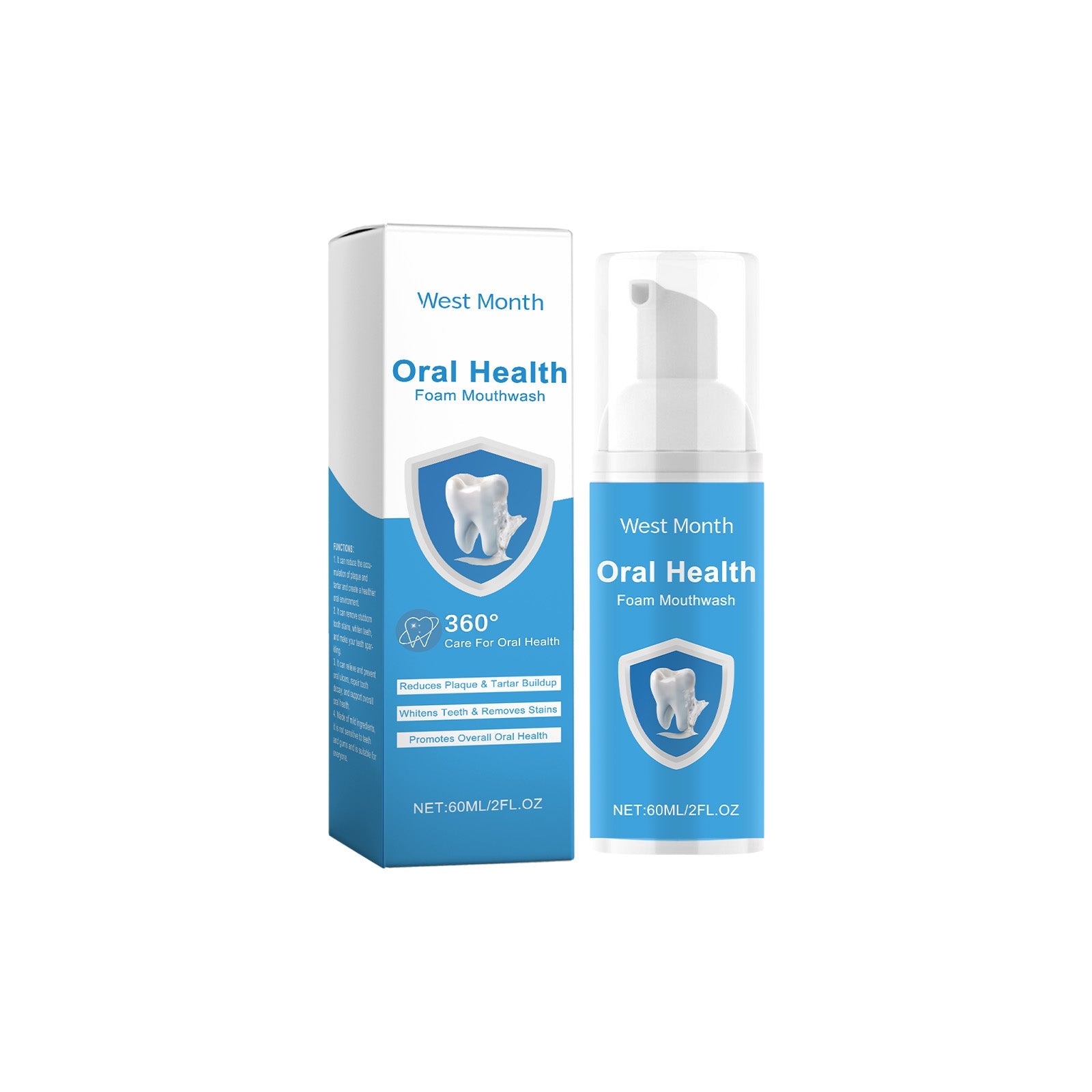 Foaming Mouthwash, Gentle Ingredients Clean Teeth Stains Remove Odors Fresh Mouthwash - Korvel