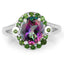 Bague en argent sterling de 3,92 carats en quartz mystique et diopside chrome