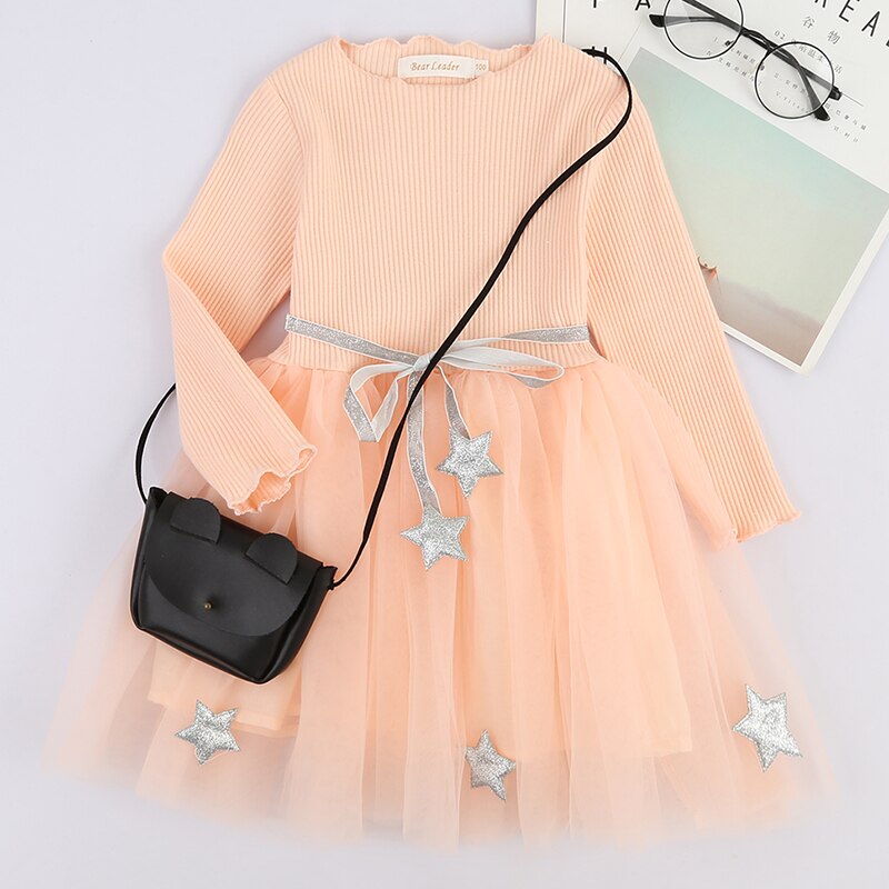 Bear Leader Girls Dress Pentagram Princess Dress Brand Girls Clothes Children Clothing European and American Style Girls Dresses - Korvel
