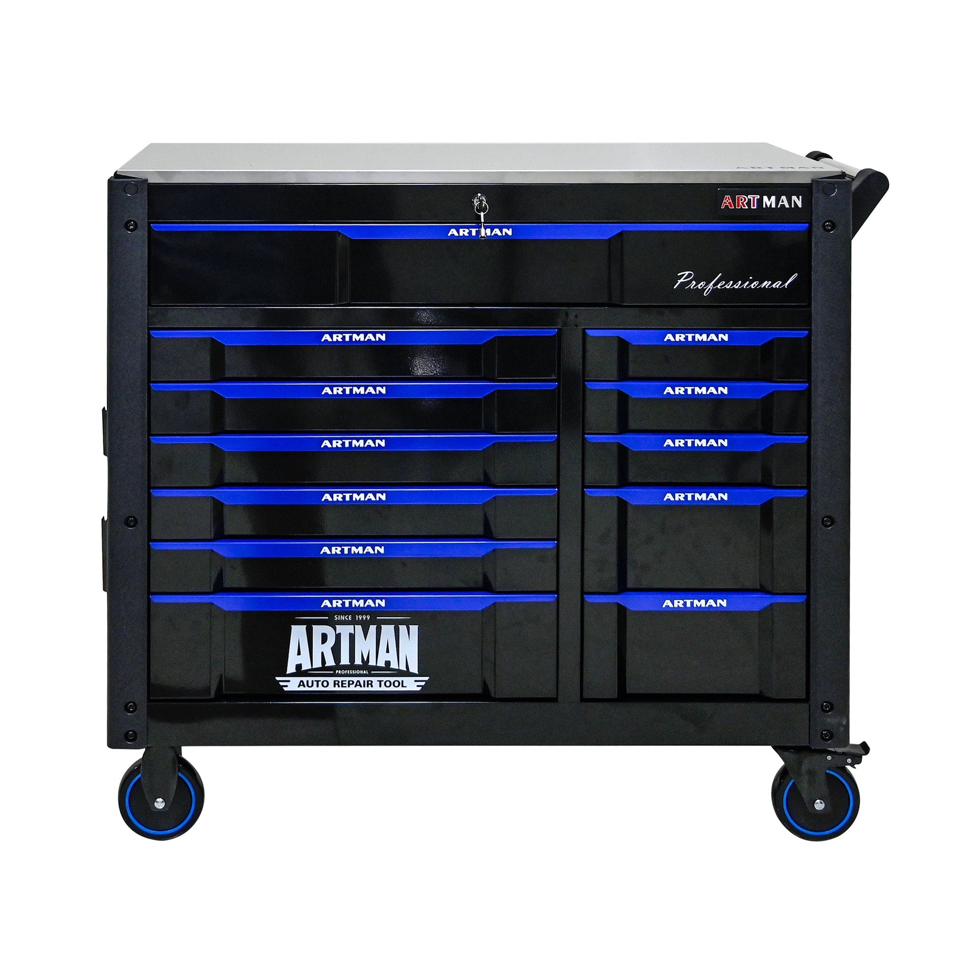 12-Layer Drawer Multi-Purpose Tool Car, With Wheels, Iron Top - Korvel