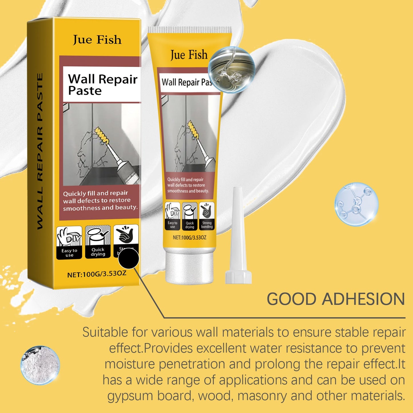 Wall Crack Repair Plaster Wall Damage Scratches Dents Cracks Nail Holes Repair Repair Wall Plaster - Korvel