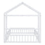 Wooden Full Size Children's Bed with Detachable Headboard and Integrated Clothes Drying Rack, White - Korvel