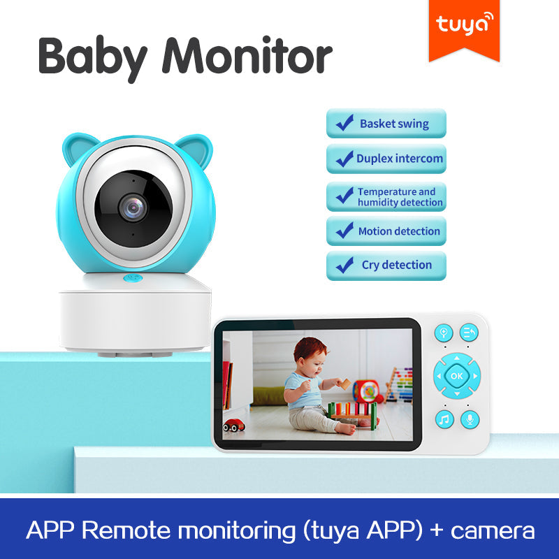 Baby Monitor with Doodle Smartphone Dual Use 5-inch Temperature Detection for Kids and Babies - Korvel