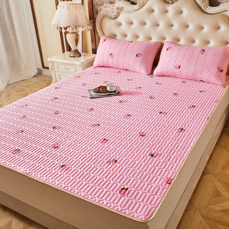 Summer Bed Sheet Ice Silk Mat Soft and Comfortable Latex Mattress Bedding Three-piece Breathable Mat for Comfortable Sleep - Korvel
