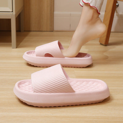 Summer EVA Slippers with Rhombus Stripe - Women's Home Shoes