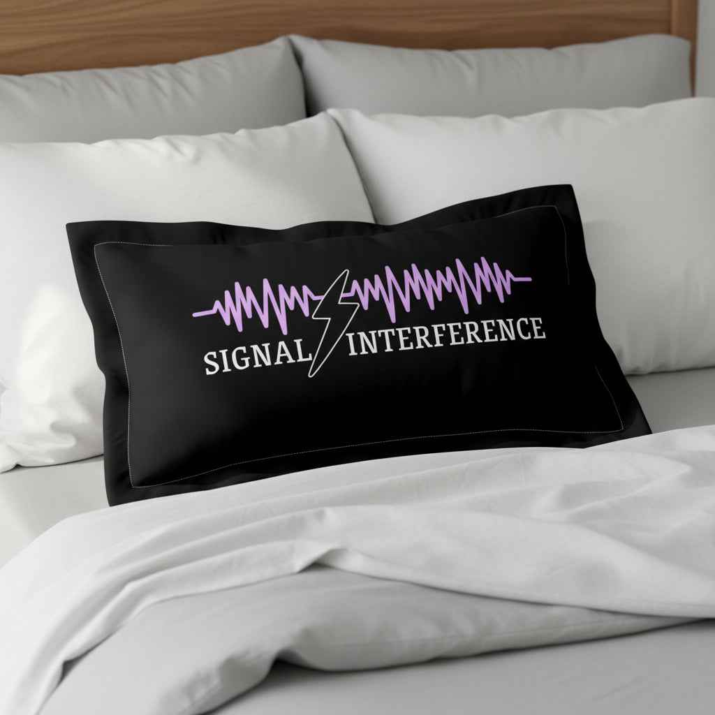 Signal Interference Microfiber Pillow Sham – Violet Waveform Design