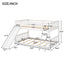 Full over Full Bunk Bed with Convertible Slide and Ladder  White - Korvel