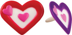 Double Heart Rings - Assorted Pack of 12 or 72 Pieces