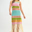 Vestido de ganchillo de múltiples colores con flecos para mujeres
