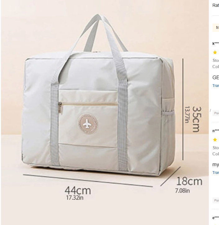 Bolsa de Almacenamiento de Ropa de Viaje Premium Color Off-White - Capa Única Pequeña