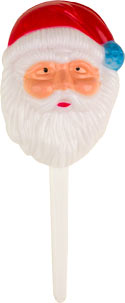 3D Puffy Santa Head Picks - 72 Count