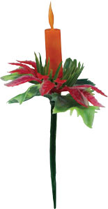 2.5" Poinsettia Pick with Candle - 144 Count