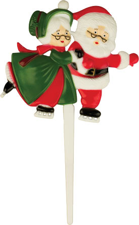 4.5" Skating Mr & Mrs. Claus Picks - 12 Count