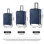 3 Piece Luggage Sets ABS Lightweight Suitcase with Two Hooks, Spinner Wheels, TSA Lock, (20/24/28) Navy - Korvel