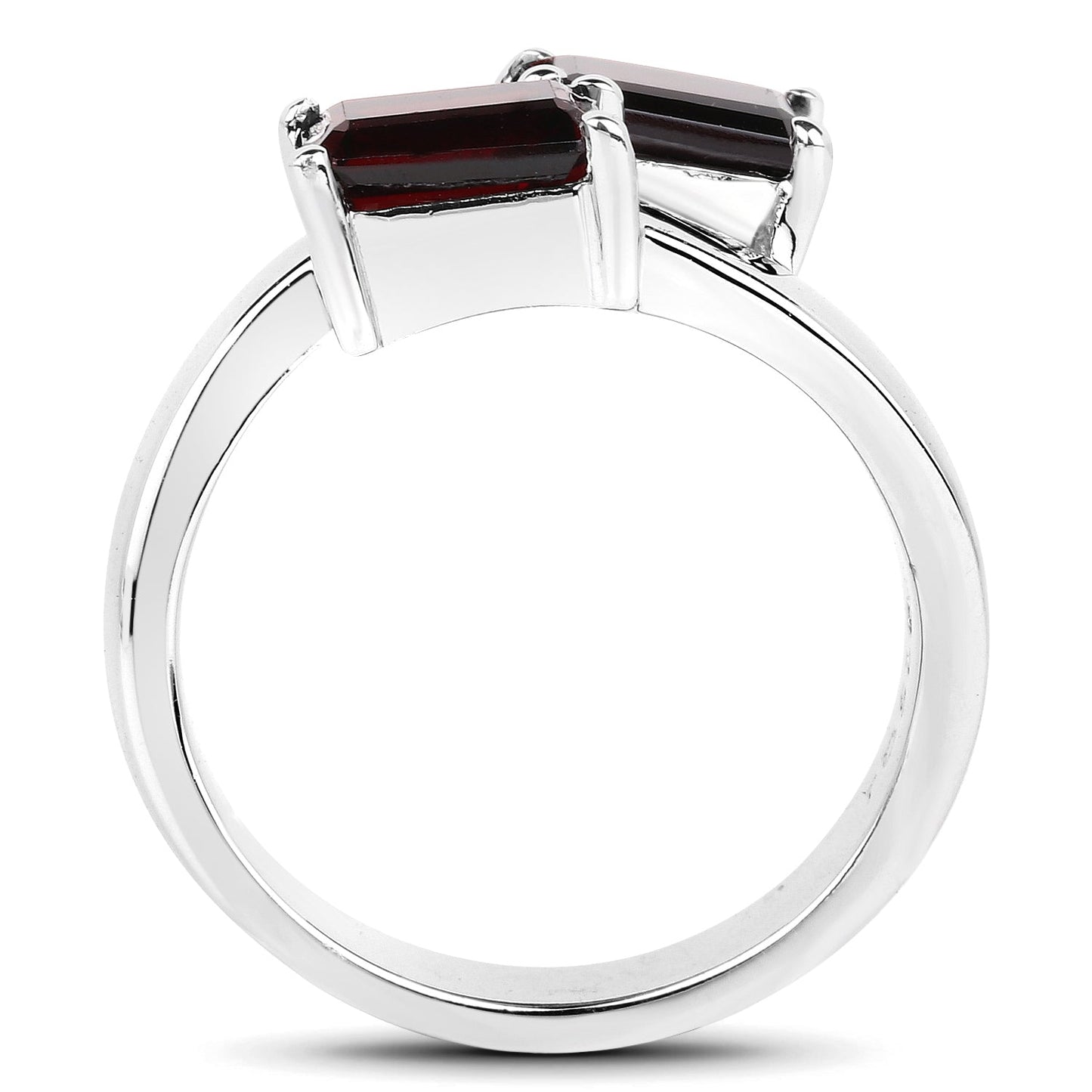 2.40 Carat Genuine Garnet .925 Sterling Silver Engagement Ring