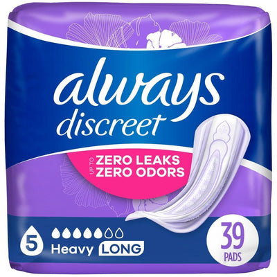Always Discreet Incontinence Pads for Women - Heavy Absorbency