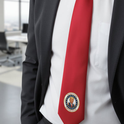 Corbata de Parodia Política de Foca Falsa - Roja