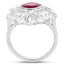Anillo de Plata Esterlina con Rubí de 2.66 Quilates y Topacio Blanco Elegante