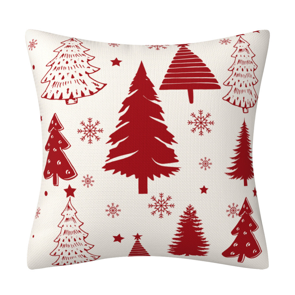 Red Christmas Snowflake Pillow Cover for Holiday Decor