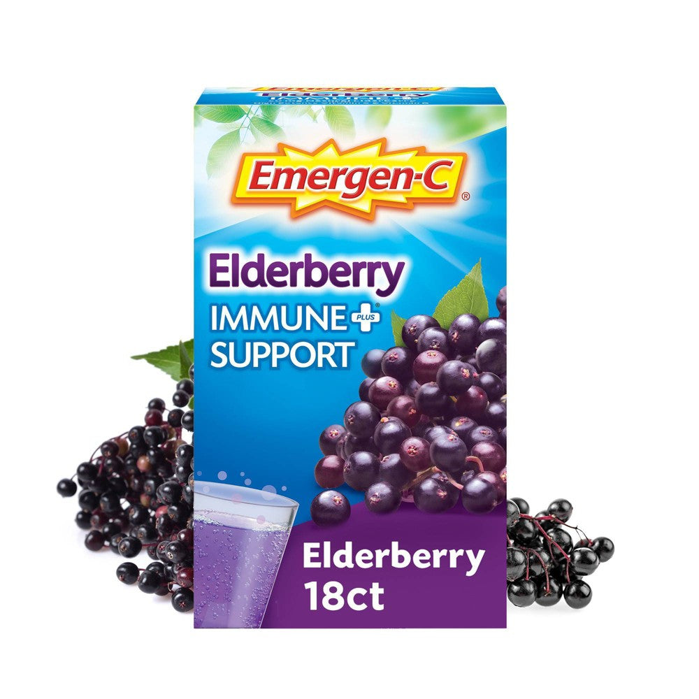 Emergen-C Immune+ Elderberry Drink Mix - 18 Pack
