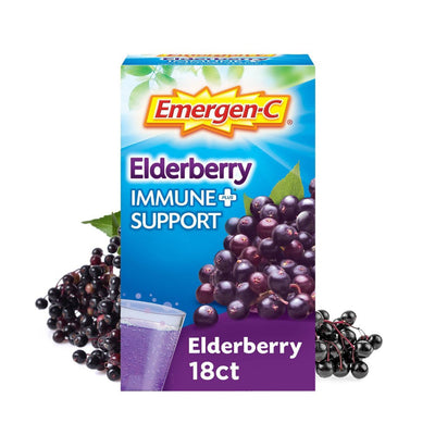 Emergen-C Immune+ Elderberry Drink Mix - 18 Pack