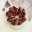 Women Silk Scrunchie Elastic Handmade Multicolor Hair Band Ponytail Holder Headband Hair Accessories 1PC Satin Silk Solid Colo - Korvel