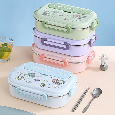 Cartoon cute sealed 316 stainless steel compartment insulation lunch box lunch box - Korvel