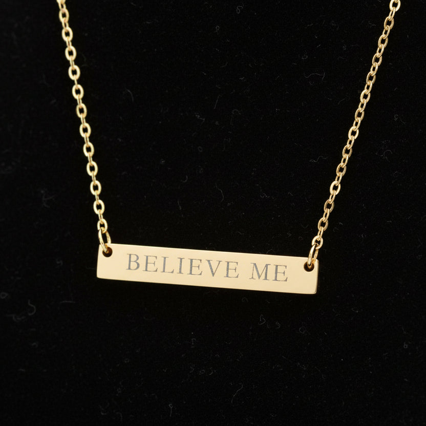 Collar de barra BELIEVE ME – Joyería política minimalista