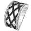 0.92 Carat Black & White Diamond Sterling Silver Engagement Ring