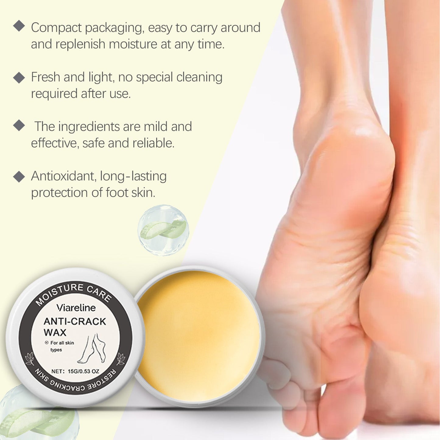 Cire de soin des pieds premium pour une peau lisse et hydratée