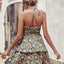 Vestido Halter Impreso de Verano - A-Line Sin Espalda Boho
