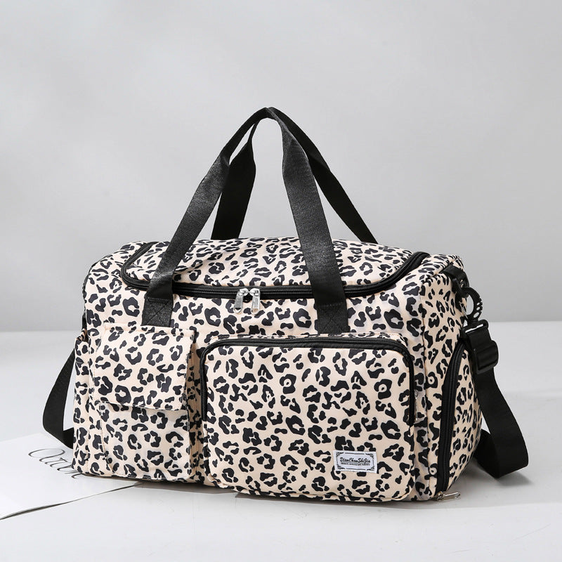 Leopard Print Large Capacity Travel Shoulder Bag