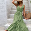 Chic Vintage V-Neck Midi Dress with Tie Waist - Effortlessly Elegant for Every Occasion - Korvel
