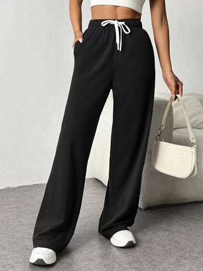 Drawstring Wide Leg Pants for Effortless Style