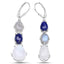 Boucles d'oreilles en lapis-lazuli, labradorite et pierre de lune de 10,17 carats