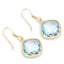 Boucles d'oreilles pendantes en topaze bleue plaquées or jaune 14K