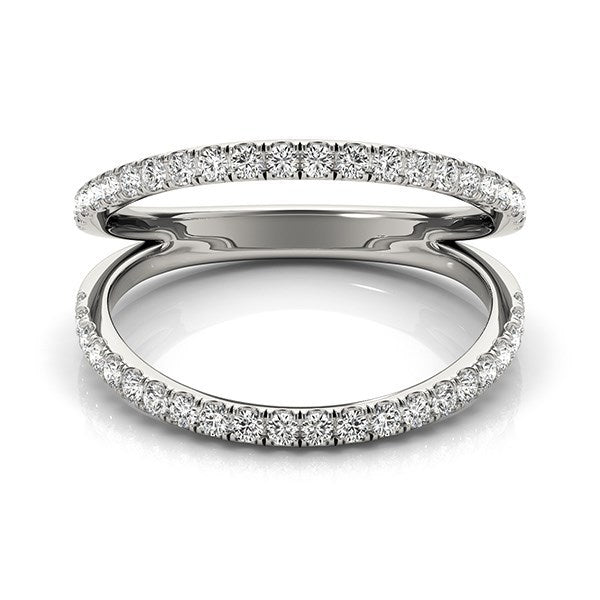 Anillo de Compromiso de Banda Dividida de Diamante en Oro Blanco de 14k