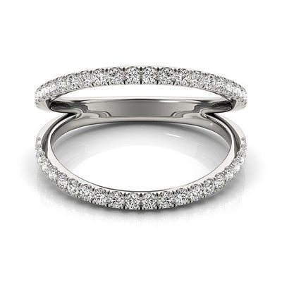 14k White Gold Diamond Split Band Engagement Ring